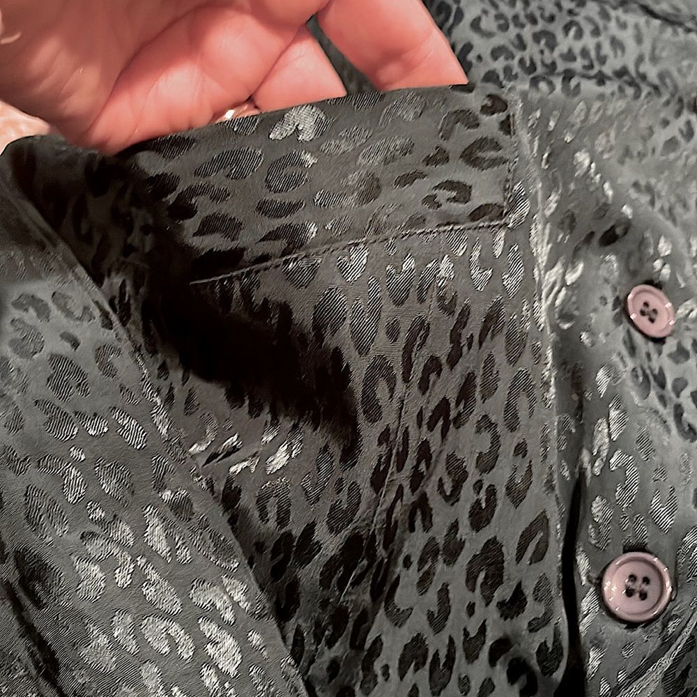 L*Space Green Bennytt Viscose Blazer Ultramarine Emerald Green Leopard Print 6 - Picture 13 of 13